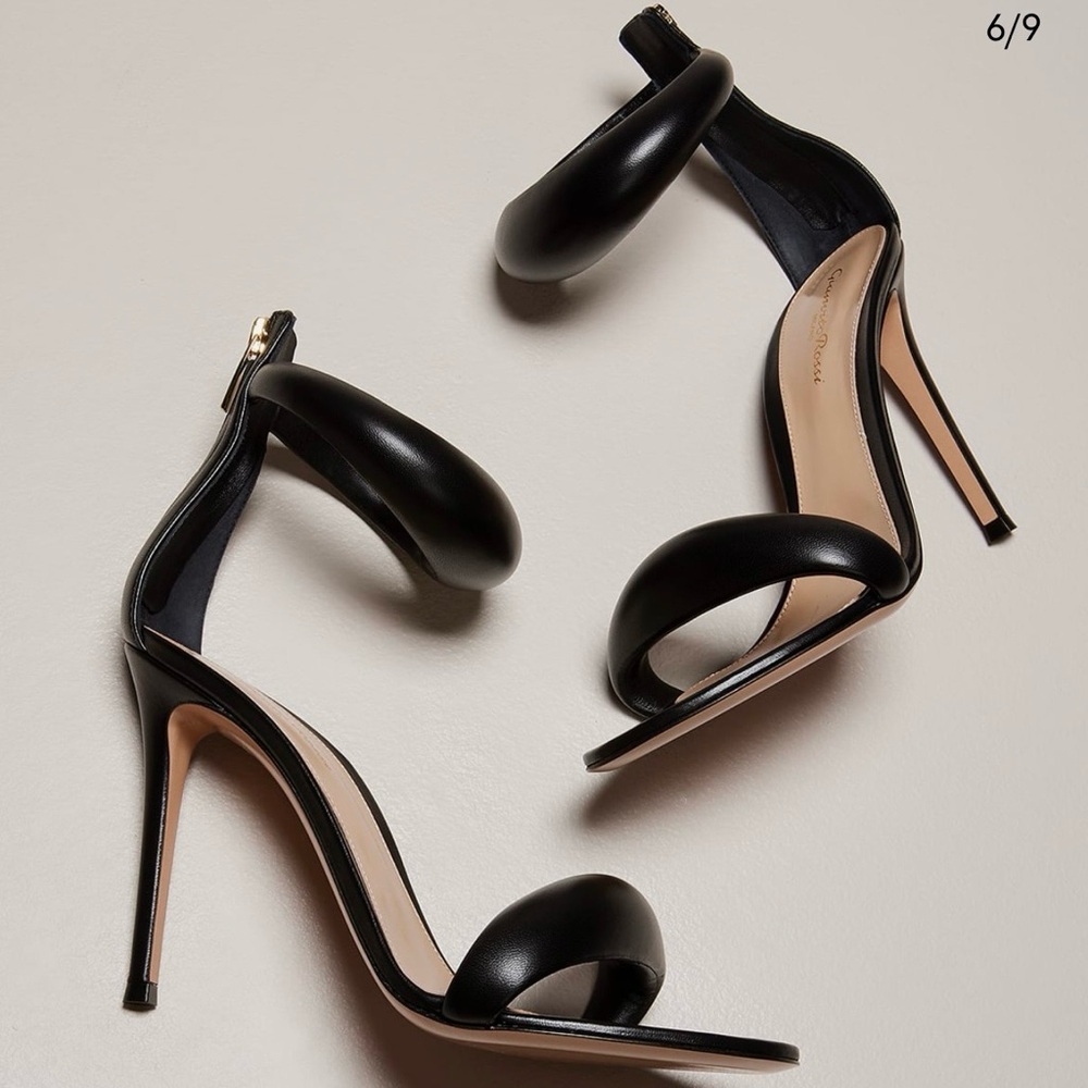 New! Gianvito Rossi Black Strappy Heels